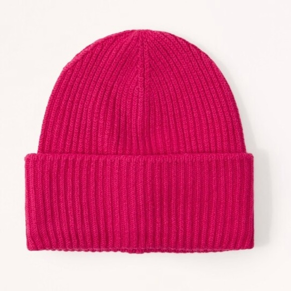 Abercrombie & Fitch 🩷 PINK Slouchy Rib Beanie - NWT - Picture 1 of 4